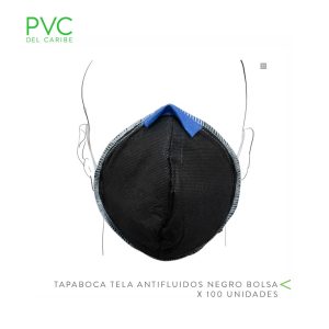 Tapabocas Anti fluidos Negro x 50 Unidades