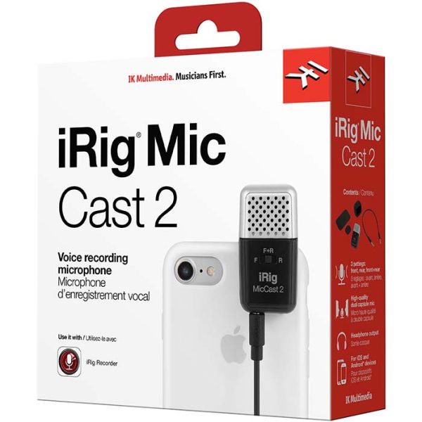 IK Multimedia iRig Mic Cast 2  Micrófono de grabador de voz  Portátil Compacto