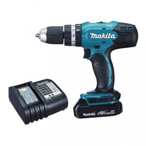 Taladro Percutor Inalambrico MAKITA 1/2" de 18v + 2 Baterías y Cargador DHP453X10