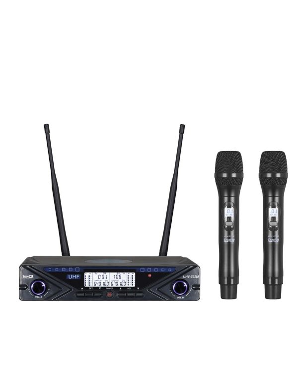 Micrófono Inalámbrico Doble Mano Pro Dj UHV-522M