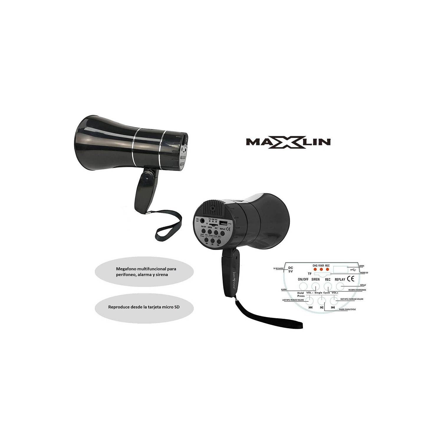 43019988_5 Megáfono con Batería Recargable USB 20W - Image 4