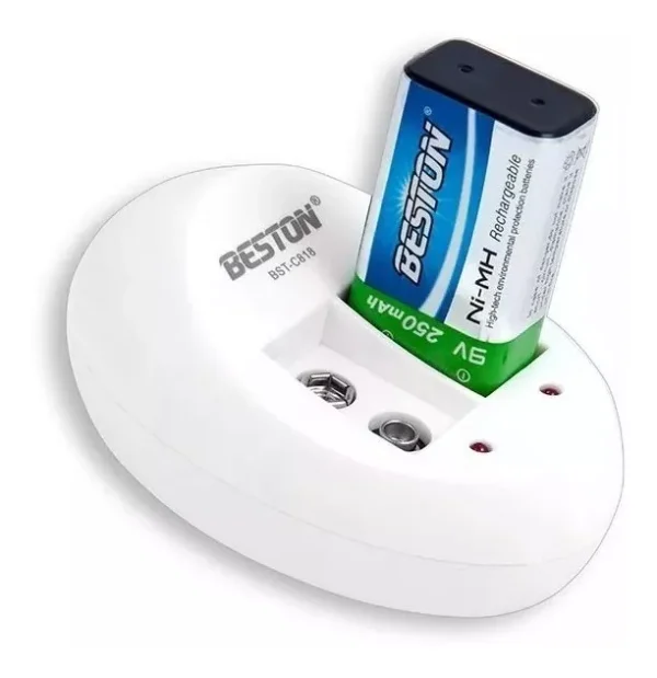Cargador de Pilas 9V con Una Batería Beston