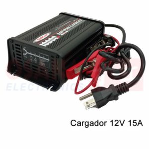 Cargador de Batería Metálico Acido en Gel AGM 12V 15A