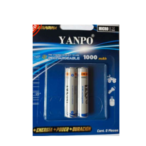 Pilas AAA Recargables NI-MH 1000Mah