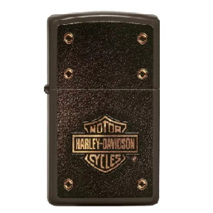 Encendedor Harley Davidson Escudo Café Zippo