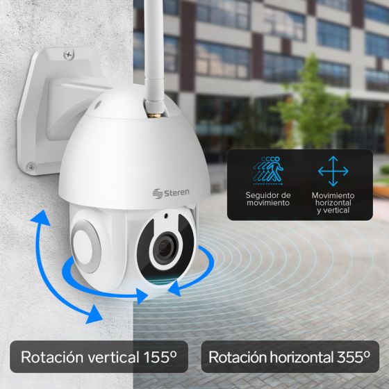 camara-de-seguridad-wi-fi-ethernet-3-mpx-robotizada-con-seguidor-de-movimiento-para-exterior (5) Cámara Wifi 1080 para Exterior Steren - Image 6