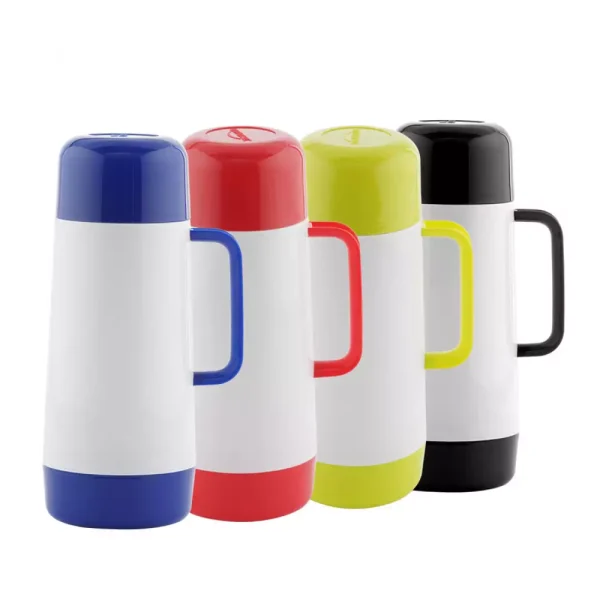Termo Blanco, Tapa de Colores 1 Litro Universal