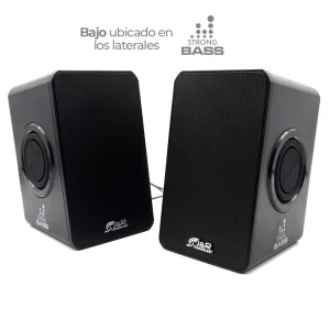 Parlante Premium USB Strong Bass Bajo Lateral J&R