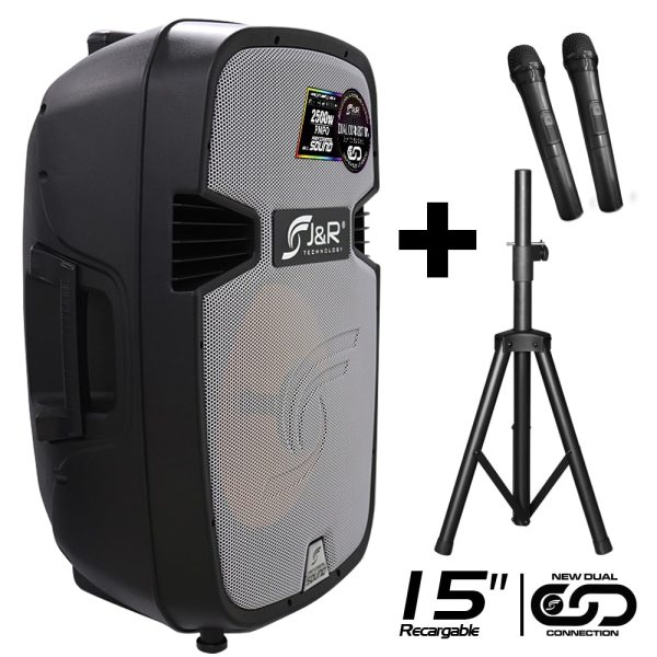 Cabina Activa Recargable Amplificada 15" 3000W J&R J5162