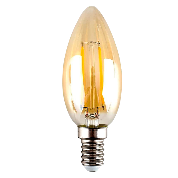 Bombillo Led 4W Filam Ambar C35 110V 3000K E14