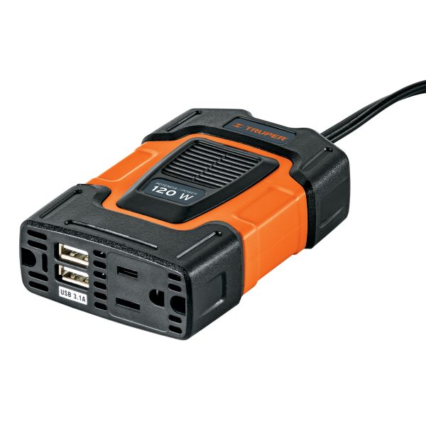 Inversor de Voltaje Truper 120 W con puertos USB