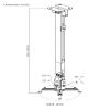 Soporte Video Beam Pared 43cm y techo 65cm NB - Image 2
