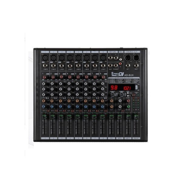 Mezclador Pro Dj 8UX 8 Entradas XLR