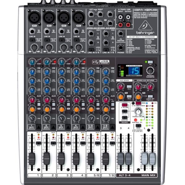 Mezclador Behringer pasivo 4Microfonos con Puerto USB XENYX X1204USB