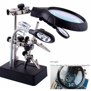 Lupa Iluminada con Led, lupas, caimanes de Tercera mano con Base