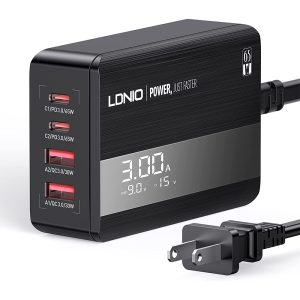 Cargador De Escritorio LDNIO A4808Q 65W 4 Puertos Qc3.0 Type-C USB-C