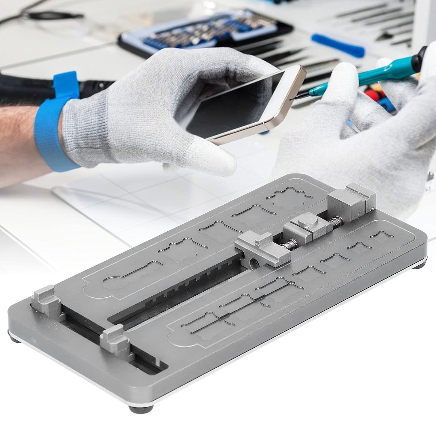 15 SOPORTE UNIVERSAL PARA REPARAR CIRCUITO DE CELULAR PCB 180MM X 90MM