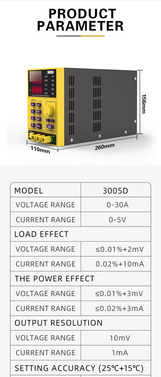 18 FUENTE DE PODER DC, AJUSTABLE DIGITAL 30VOLTIOS 5AMPERIOS - Image 4