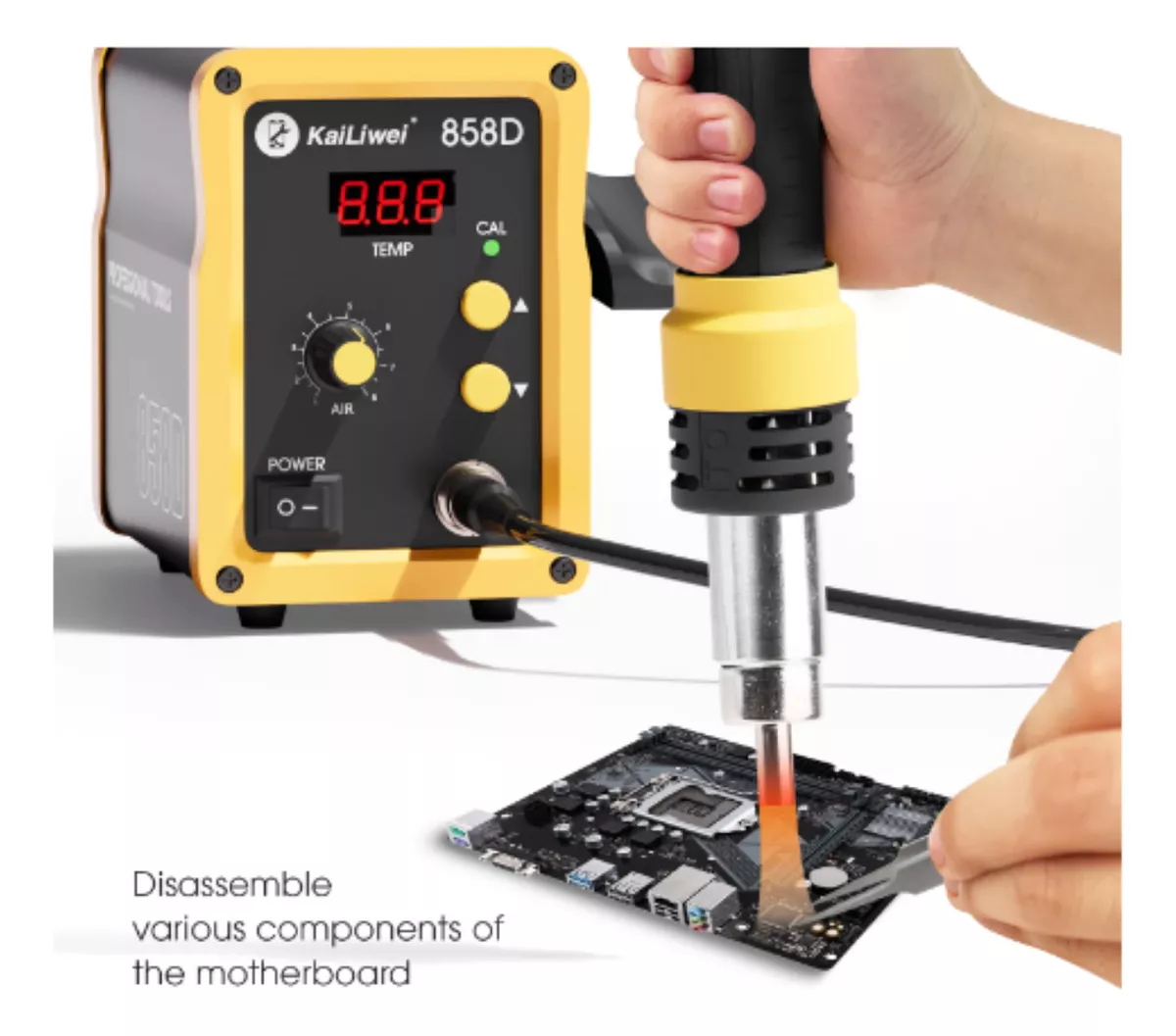 21 ESTACIÓN DE AIRE CALIENTE 110V, 750W LED DIGITAL, RANGO DE TEMPERATURA 100°C-500°C - Image 2