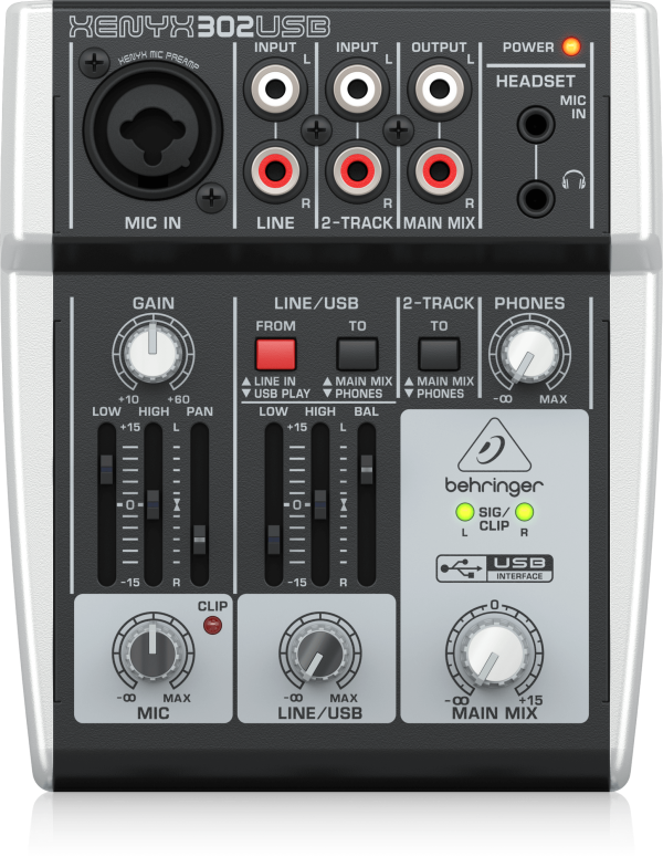 MEZCLADOR USB DE  5CANALES BEHRINGER  XENYX302USB