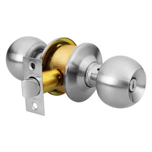Cerradura tipo pomo baño cromo mate BAL-CM-BP Hermex