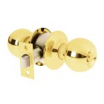 Cerradura tipo pomo laton brilla baño BAL-LB-BP Hermex