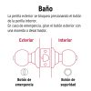 Cerradura tipo pomo laton brilla baño BAL-LB-BP Hermex - Image 5