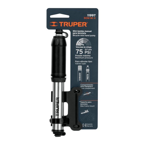 Bomba bicicleta mini 75PSI Truper BOM-MI-X