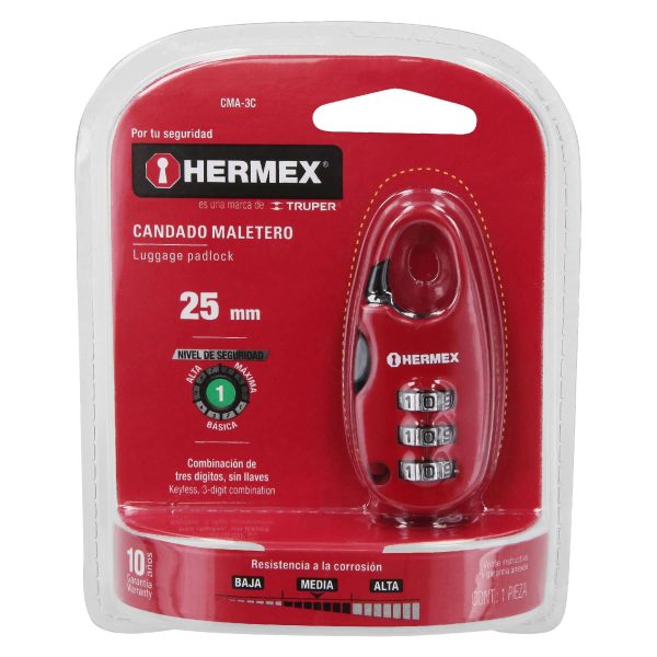 Candado 25mm clave maletero combinacion