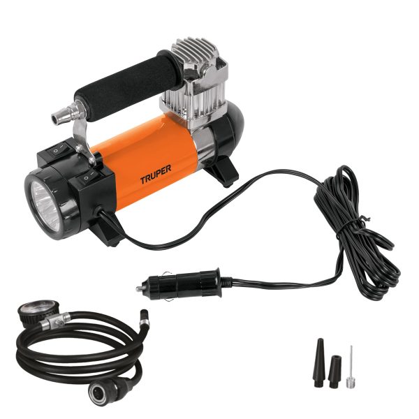 Compresor aire 12V portatil para auto incluye maletin