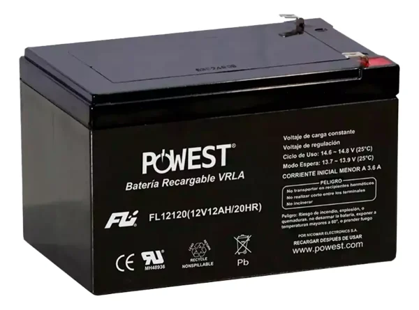 Bateria 12V 12A sellada Powest