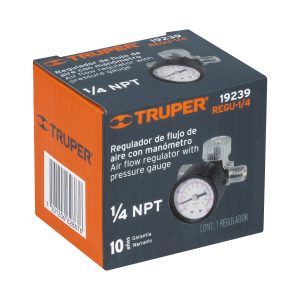 Regulador aire con manometro rsoca 14 NPT Truper REGU-1/4